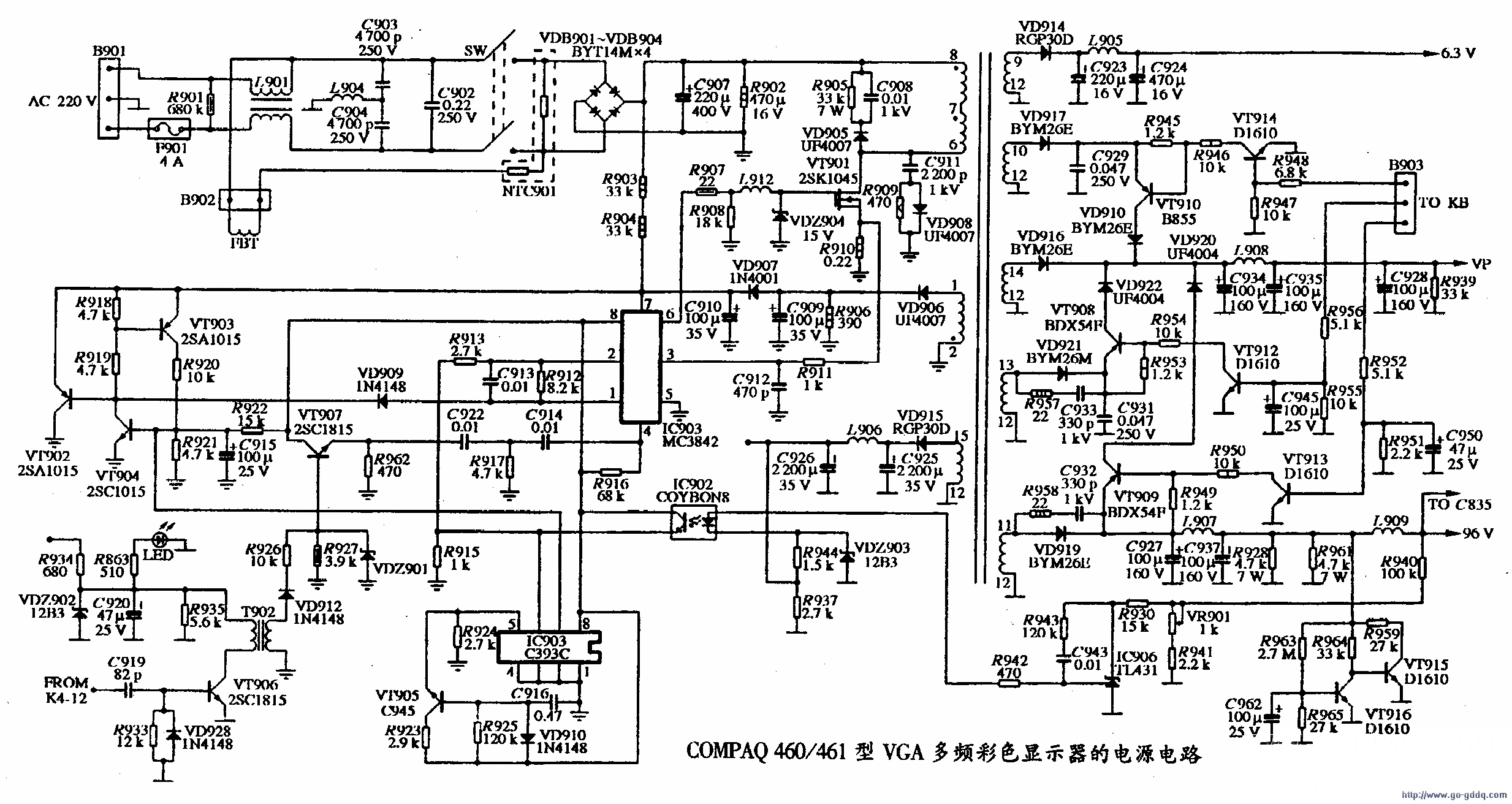 COMPAQ 460/461VGAƵɫʾĵԴ·ͼ