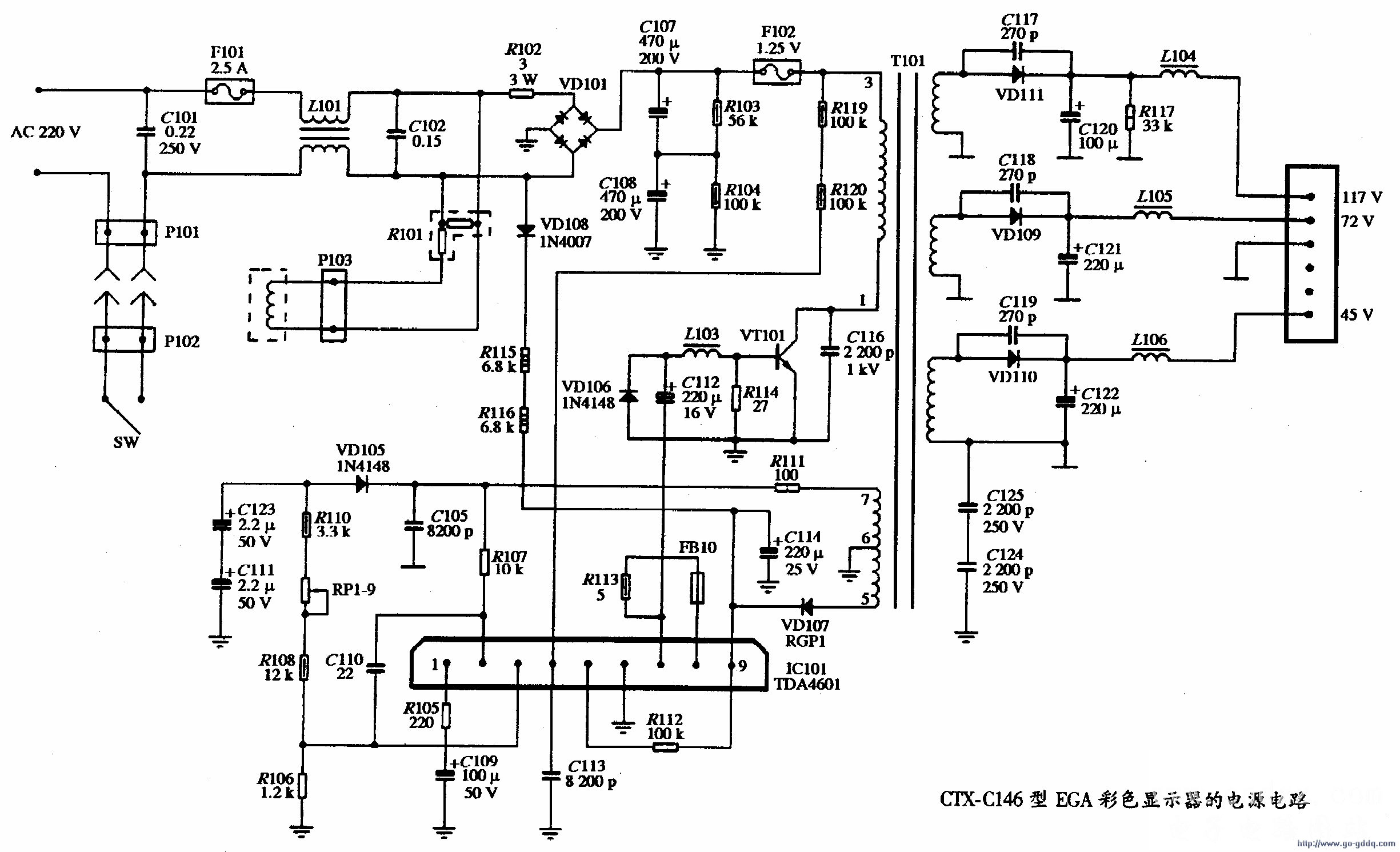 CTX-C146EGAɫʾĵԴ·ͼ