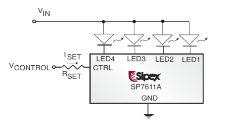 ͼ1 SP761Xǻڹ͵ĽѹLED