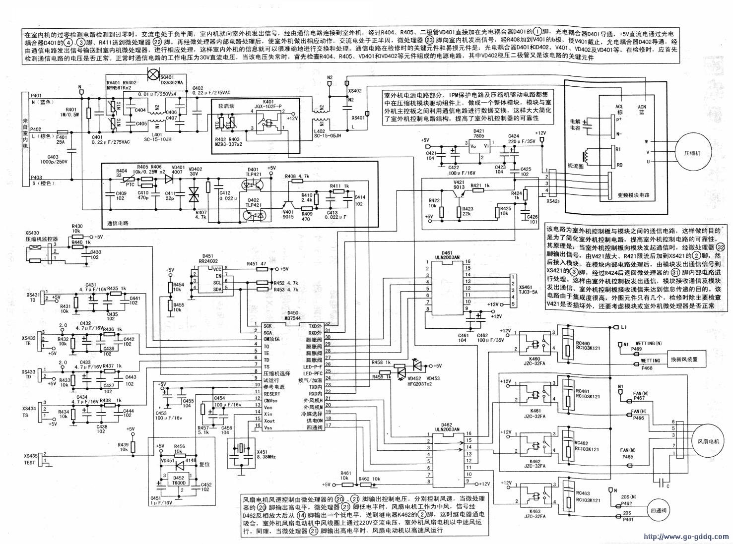 长虹kfr-35gw/zqu直流变频空调室外机控制电路