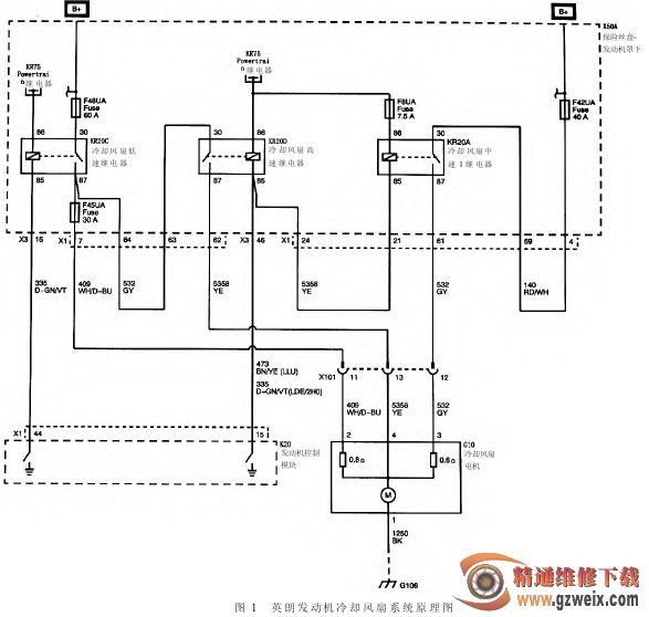 维修别克英朗xt冷却风扇故障