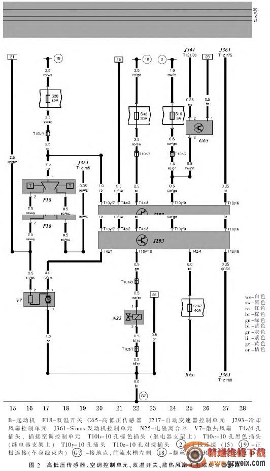 2005款捷达轿车新电路——刮水洗涤系统