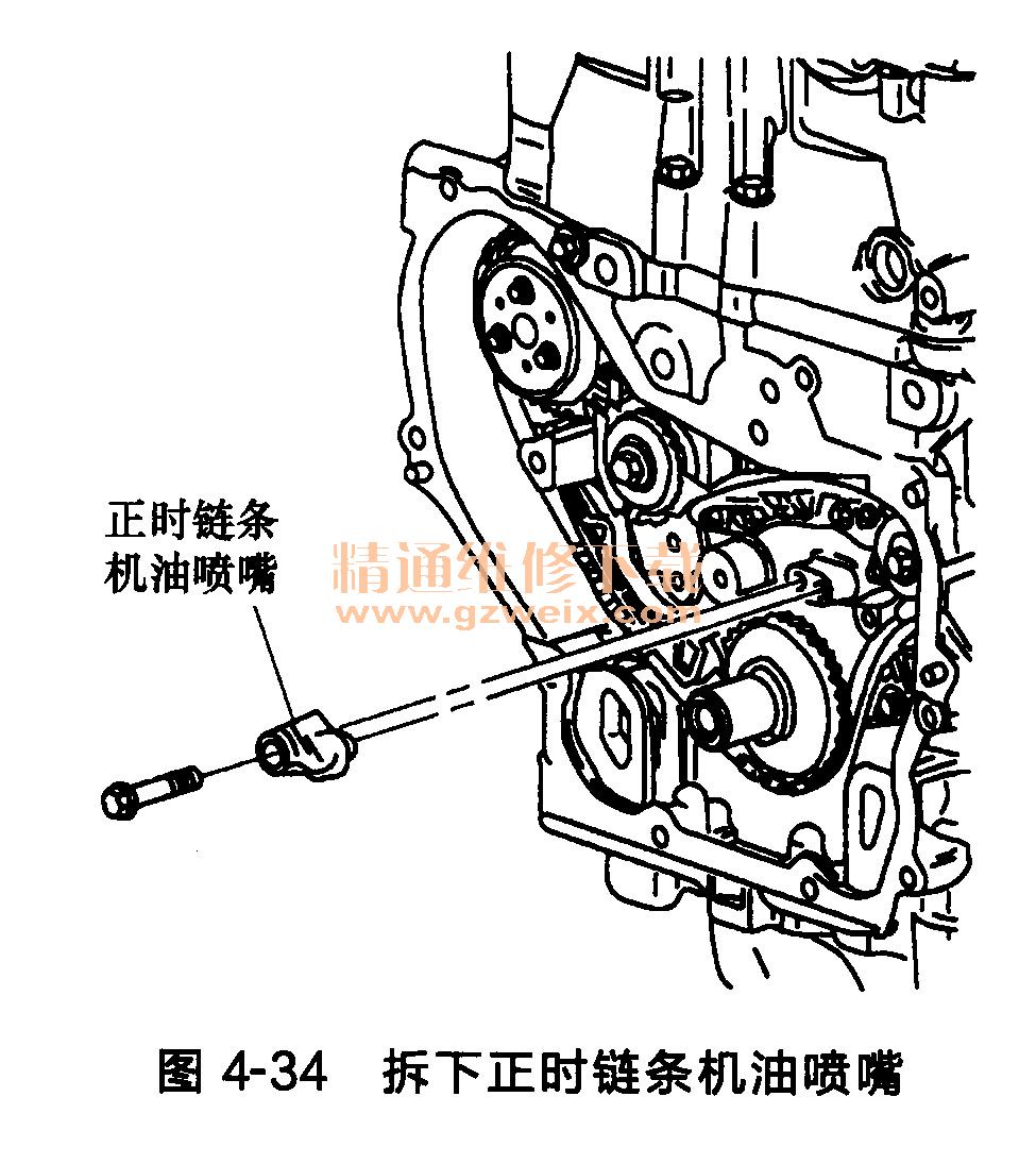 别克君威2. 0l发动机(ldk)正时链条的拆卸方法