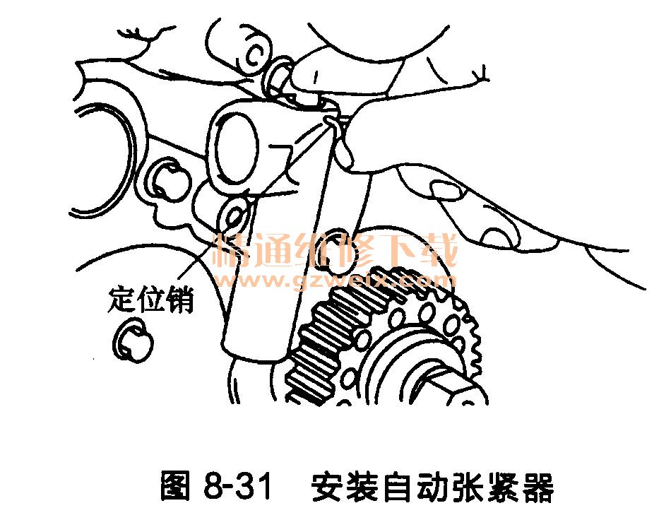 现代索纳塔/伊兰特4缸发动机正时传动带的安装方法