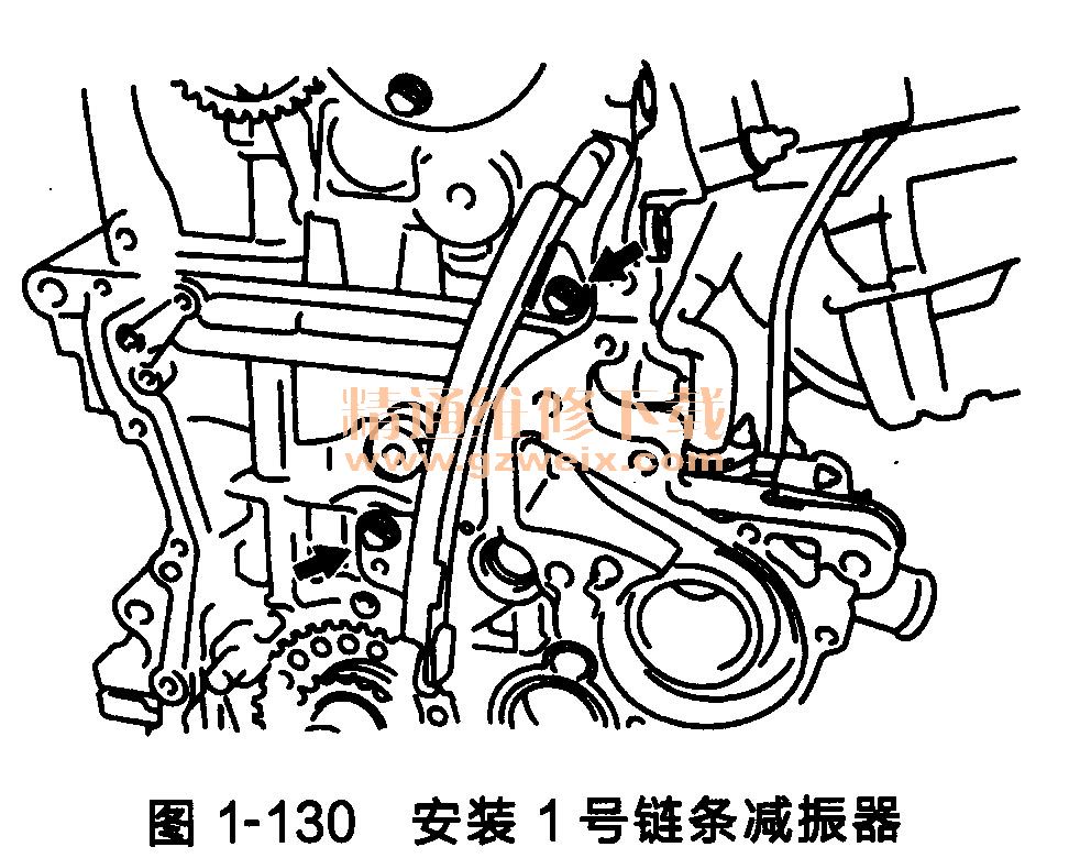 丰田雅力士发动机(2hz-fe型)正时链条的安装方法