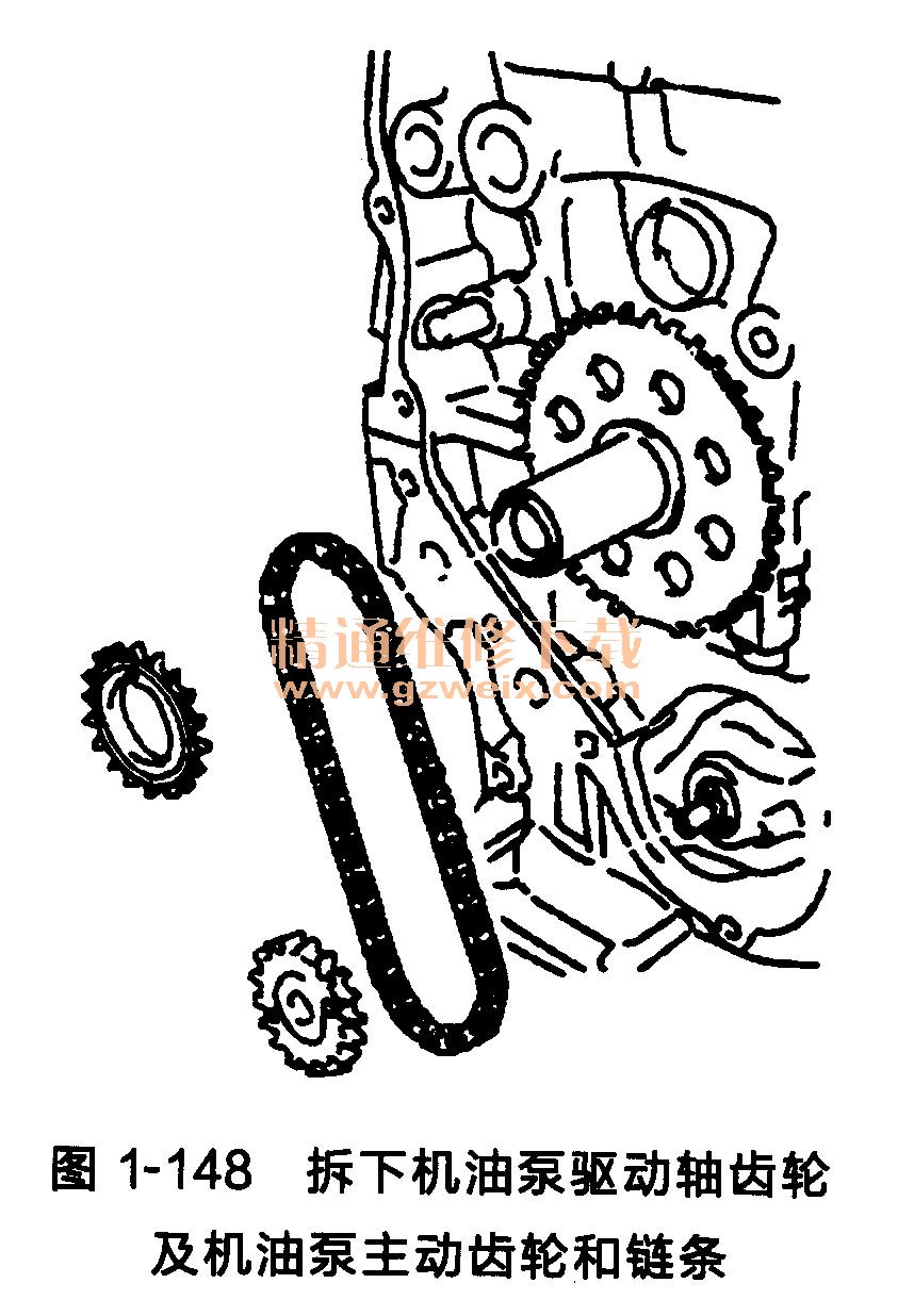 丰田雅力士发动机(1 zr-fe型/4zr-fe型)正时链条的拆卸方法