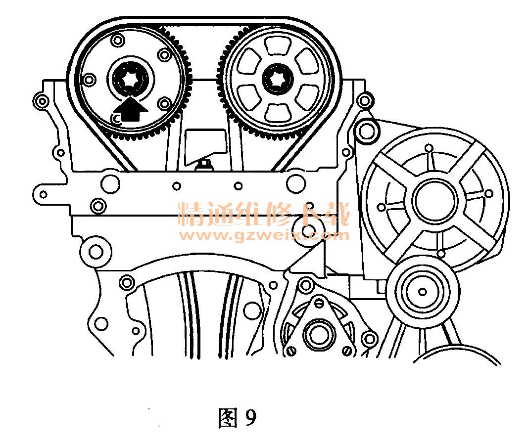 荣威350(1 .5l nse)发动机正时传动带拆卸方法