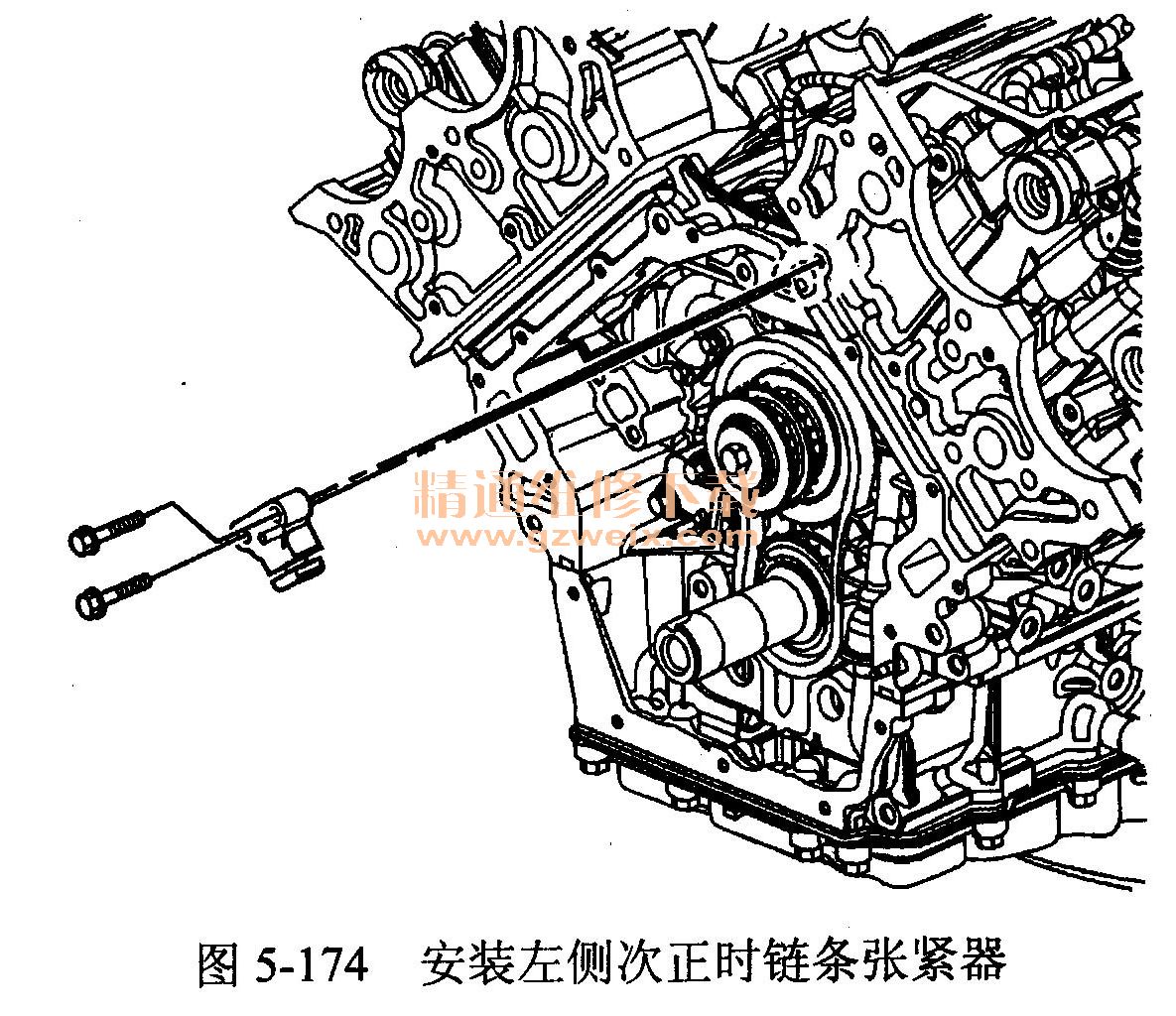 凯迪拉克xlr(lh2 4.6 l型发动机)正时校对方法