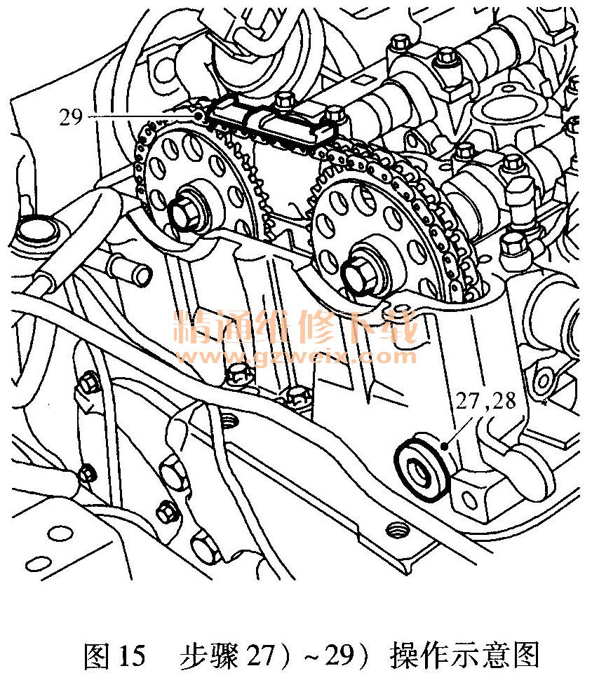 萨博(saab)9-3 2. 0t发动机正时校对方法