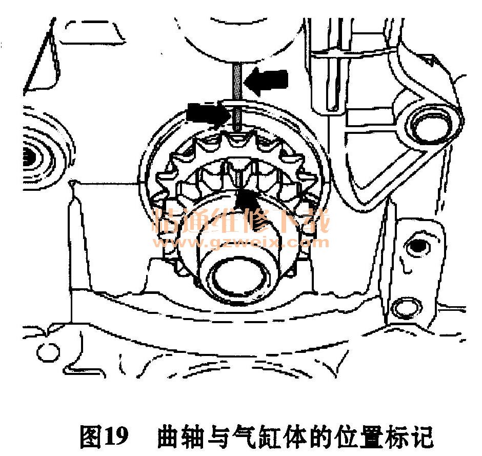 大众高尔夫a6 cdfa 1. 6l发动机正时校对方法