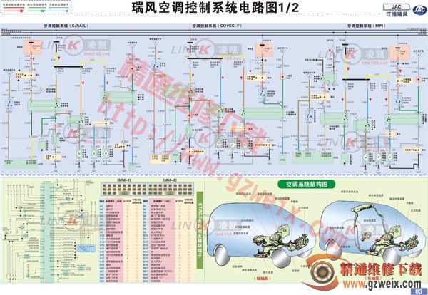 江淮瑞风空调控制系统电路图(1)