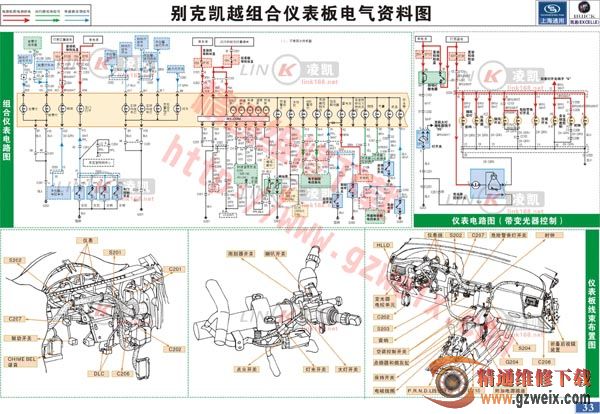 别克凯越组合仪表电气资料图